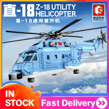 

SEMBO 202051 202055 MOC Technic series Building Blocks Z-18 Utility Helicopter J-15 carrier-based fighter Bricks Toys for Kids