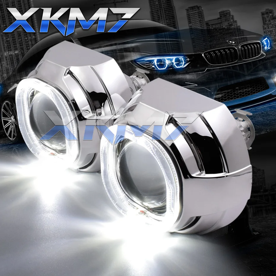 

Headlight Lenses LED Square Angel Eyes Bi-xenon HID Projector 3.0 Super H1 Halo Lens For H7 H4 Car Accessories Retrofit LHD RHD
