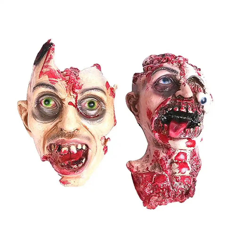halloween horror pu latex bloody vampire head tric