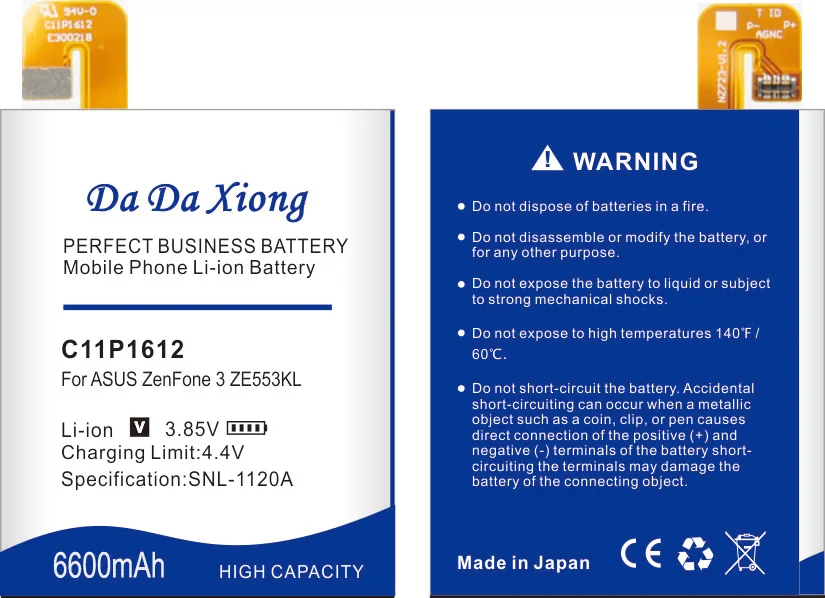 DaDaXiong 6600 мАч C11P1612 Аккумулятор для ASUS Zenfone 4 Max Pro Plus ZC554KL X00ID Zenfone 3 Zoom Z01HDA ZE553KL