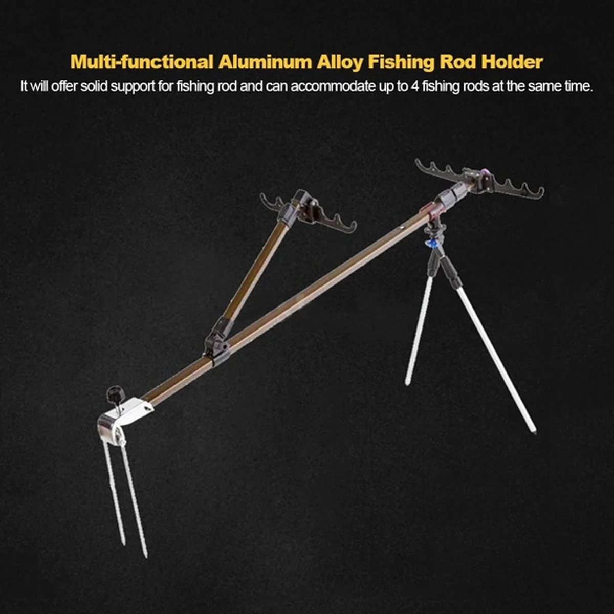 Мульти-функциональный Алюминий Сплав Удочка HolderAdjustable выдвижной полюса рыбы Подставка Кронштейн Поддержка сошка