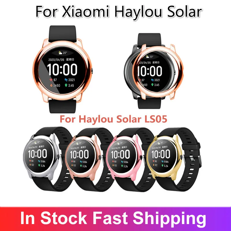 Защитный чехол для Xiaomi Haylou Solar LS05 Смарт часы силиконовый закаленное стекло пленка