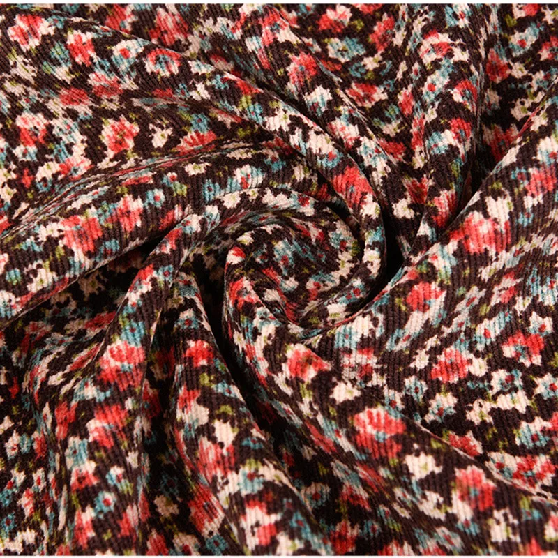 Half Meter Autumn Winter New Design Little Flower Print Cotton Corduroy Fabric For Shirt Coat Face Shoe Surface T1498 Half Meter Autumn Winter New Design Little Flower Print Cotton Corduroy Fabric For Shirt Coat Face Shoe Surface T1498