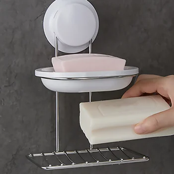 

1pc Soap Box Durable Practical Multifunctional Double-layer Creative Household Container Box Dish for Bathroon Kitchen