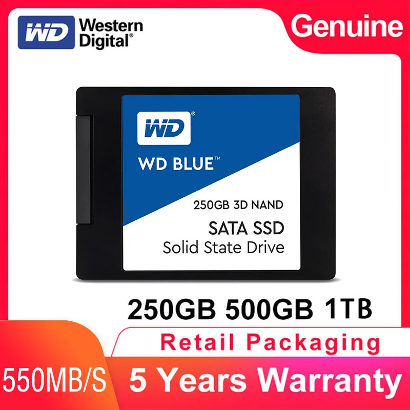 SSD-накопитель WD Blue для ноутбука ПК Внутренний твердотельный диск 250 ГБ SATA3 500 дюйма
