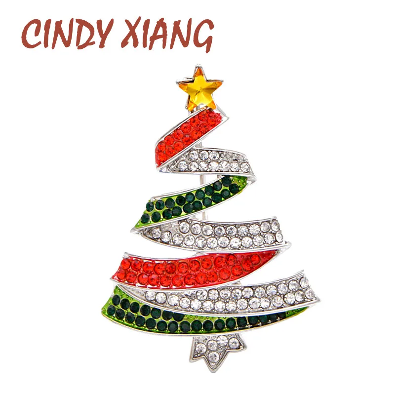 Красная и зеленая брошь CINDY XIANG зимняя Праздничная Брошь унисекс аксессуары для
