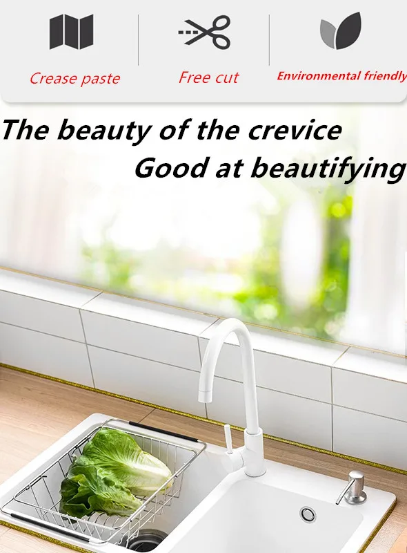 1-6M Self Adhesive Tape Waterproof Beautiful Joint Floor Seam Line Sticker Background Wall Ceiling Edge Corner Seal Home Decor