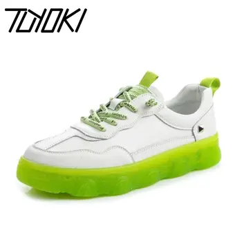 

Tuyoki Women Sneakers Real Leather Flats Shoes Women Mixed Color Cross Strap Casual Daily Lady Street Footwear Size 35-40