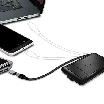 

Cable Storage Memory Reader Portable Slot Multifunctional Wireless Charger With Conversion Head Travel Tool Urban Survival Card