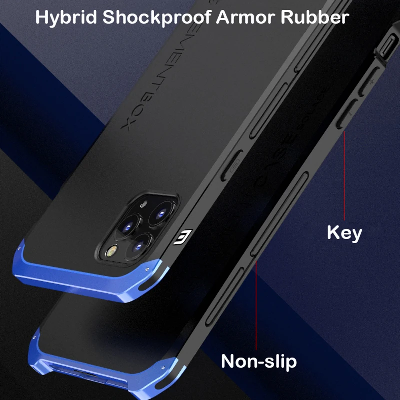 Shockproof Armor Phone Case For iPhone 13 12 Pro MAX 13 Mini 11 XS XR SE 2 8 7 6 Case Aluminum Metal Bumper Matte PC Cover Coque