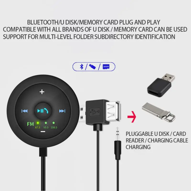 Balight автомобильный fм-передатчик для Bluetooth хендсфри AUX MP3 плеер Радио адаптер 5 V/2.1A USB Зарядное устройство телефонные звонки в режиме hands-free 12~ 24V