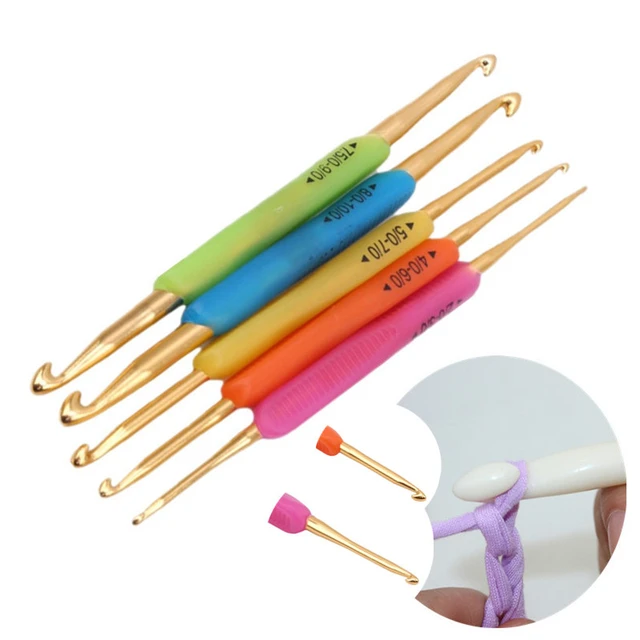 10pcs/ Weave Craft Sweater Knitting Metal Handle Craft Needles Alumina  Double End Crochet Hook Knitting Needle(2mm-10mm) - Sewing Needles -  AliExpress