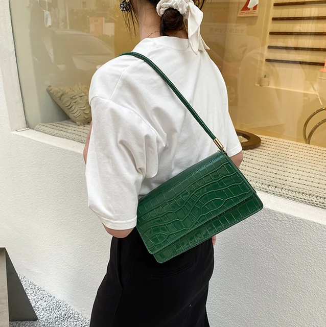 JW Pei Mini Flap Croc Embossed Crossbody Bag