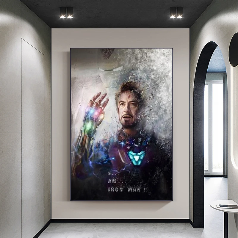 Постер Марвел на холсте картина Я Железный человек постер с супергероями фильма