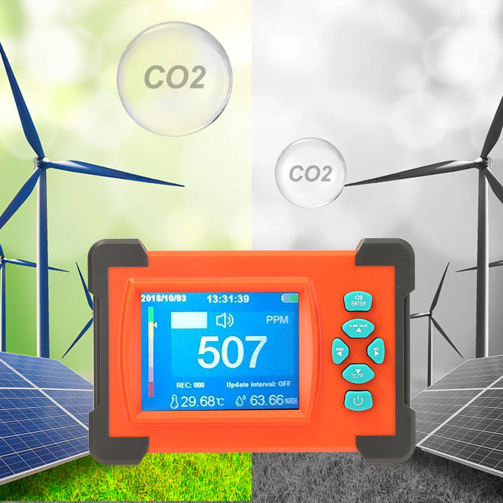 Цифровой Внутренний/наружный анализатор CO2 Настольный измеритель углекислого