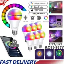 10W/15W Wifi Smart LED Bulb LED E27 B22 Infrared Remote Control Lamp Or App Tuya Control Dimmable Alexa Google Home IOS Android