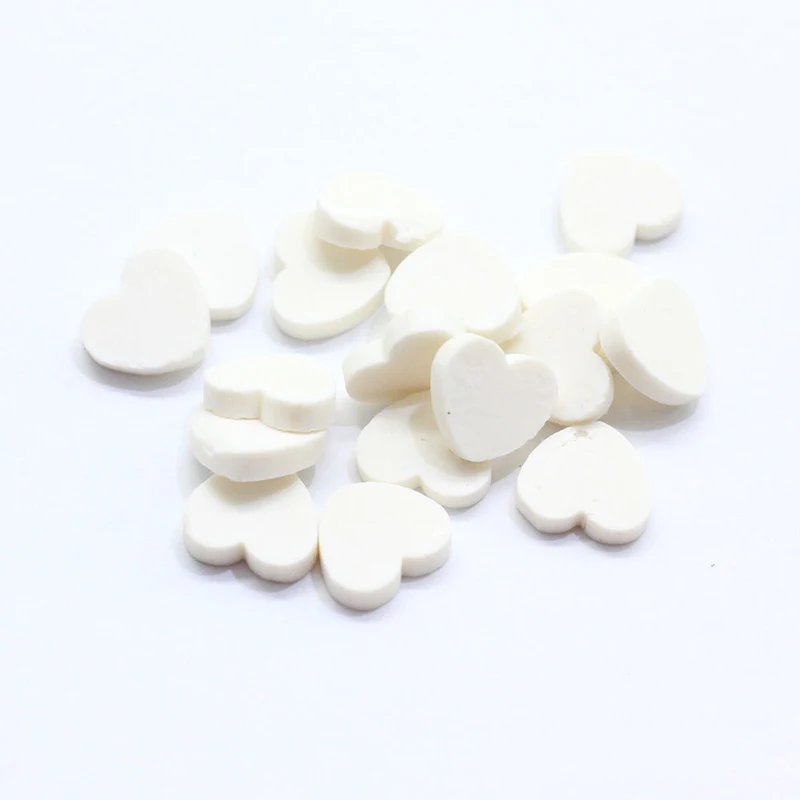 100 г/лот ломтик в форме сердца Fimo Полимерная глина разбрызгивает для рукоделия DIY Slime наполнитель аксессуары украшения 2*8*9 мм