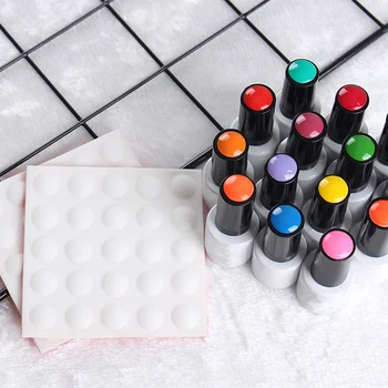 

5Pcs Colors Nail Polish Color Silicone Card Adhesive Label Sticker Nail Gel Polish Color Button UV Gel Polish Display Tool