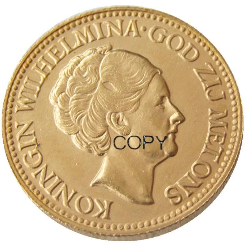 

Netherlands 1926 Wilhelmina I, 10 Gulden Gold Plated Copy Decorative Coin