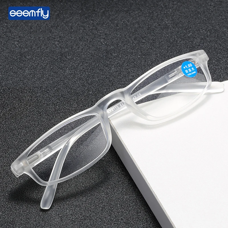 

Seemfly Anti Blue Light Reading Glasses Women Men Clear Presbyopia Eyeglasses Ultralight Hyperopia Eyewear Diopters +1.0 +4.0