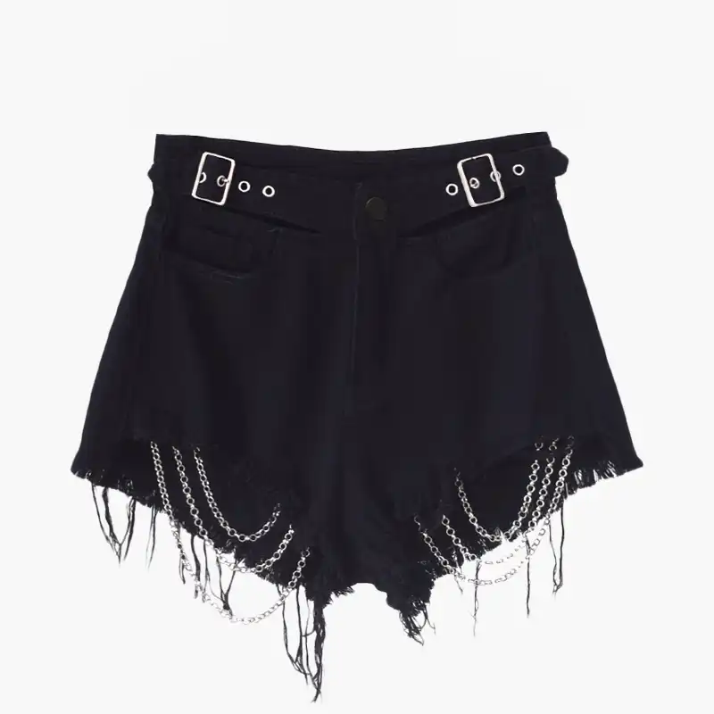 denim black shorts womens