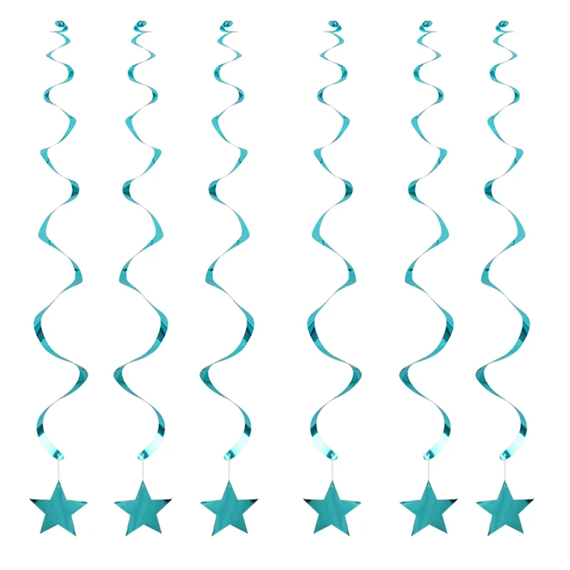 6pcs с днем рождения звезда спиральный кулон потолочный гирлянда для развешивания ПВХ спиральная Гирлянда для День рождения дома Гостиная украшения
