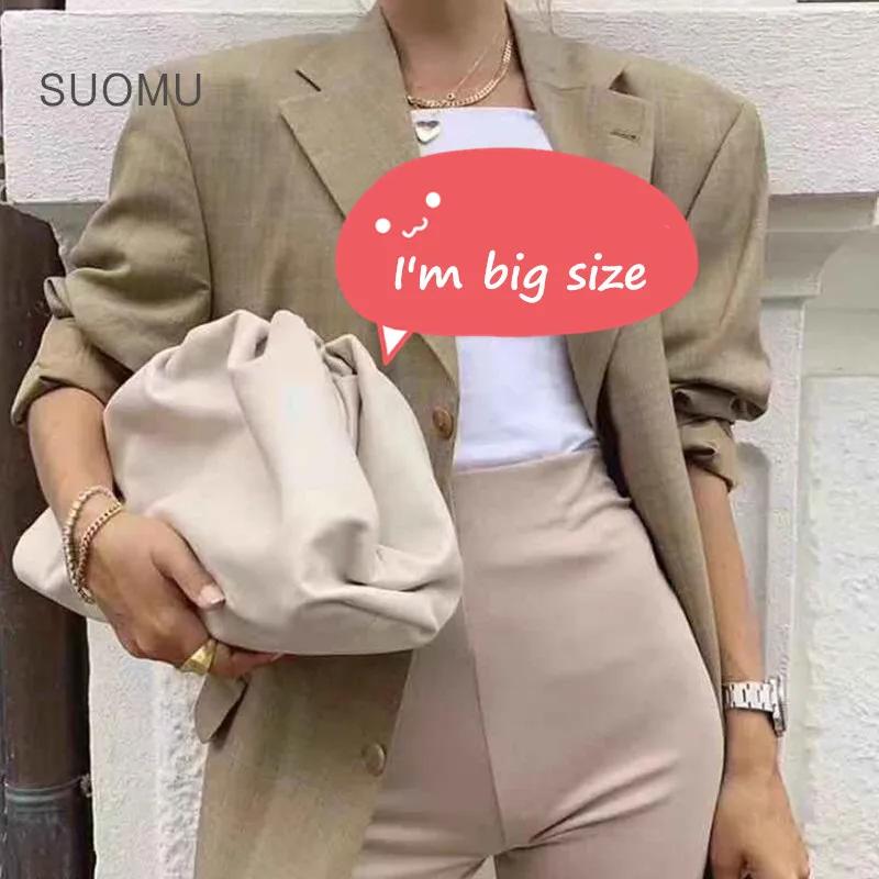 Женские вечерние сумочки-клатчи The pouch большие кожаные сумочки с рюшами белые
