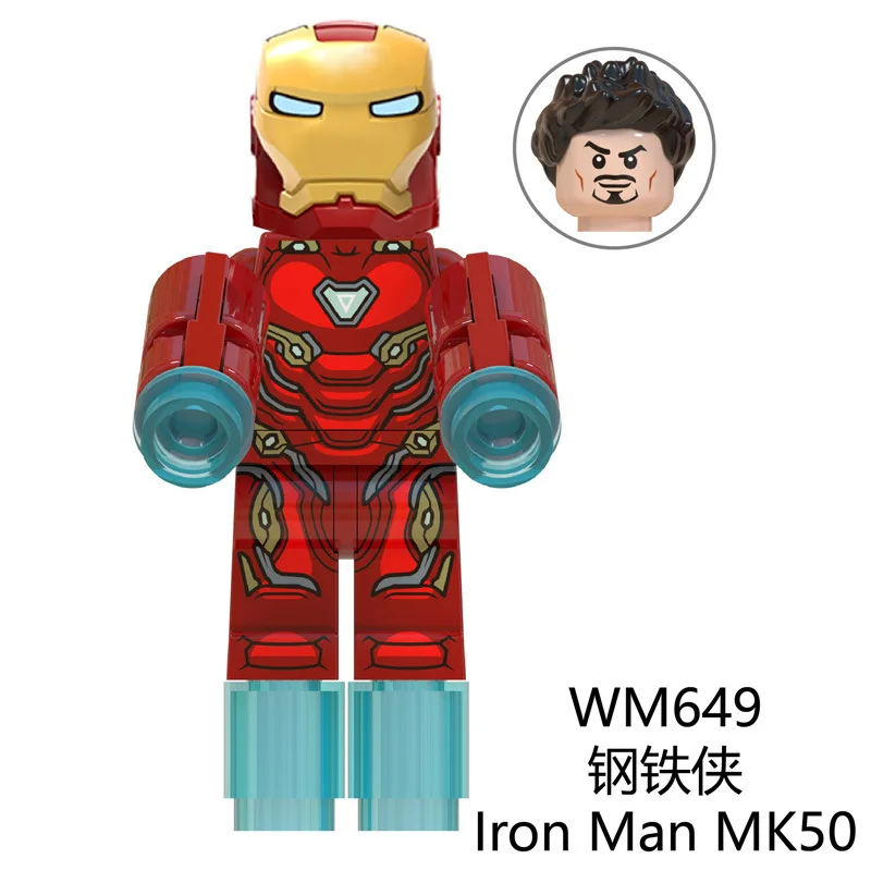 Marvel Super Heroes Thanos Iron Man Thor Hulk Spiderman Batman Avengers Building Blocks Figures Playmobil Toys for Children Gift - Цвет: WM649