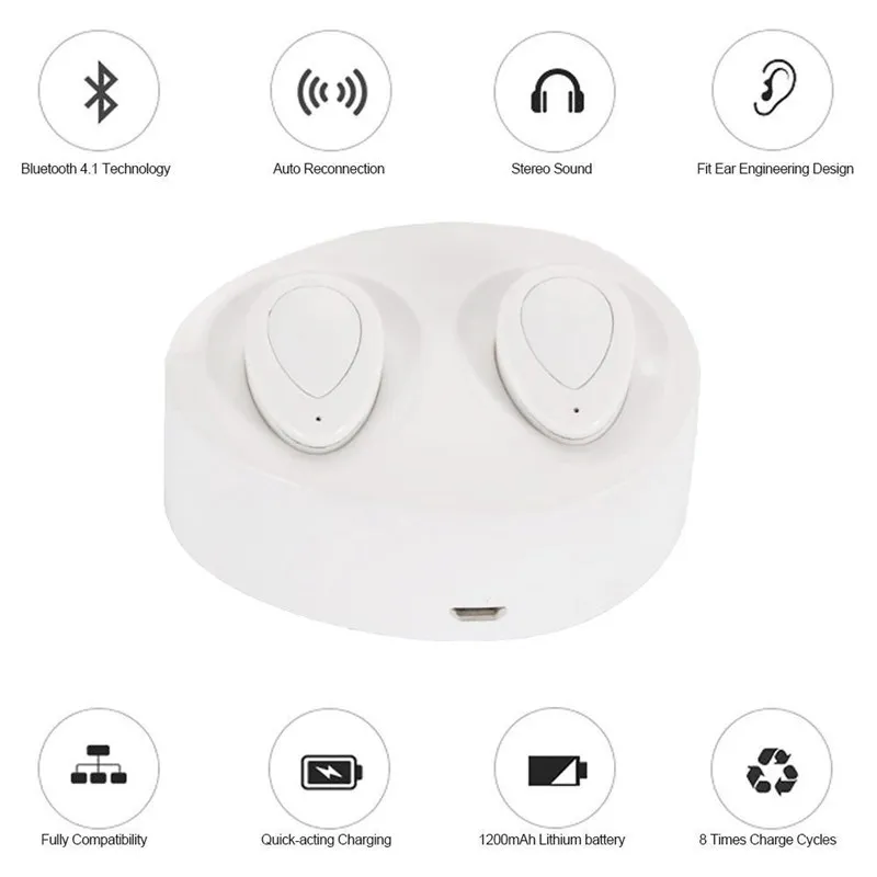 Мини TWS Беспроводная Bluetooth стерео гарнитура наушники-вкладыши гарнитура