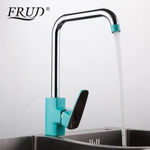 Frud Blue Kitchen Sink Faucets Deck Mounted Single Hole Faucet Hot and Cold Water Mixer Taps Stainless Steel Crane R40303