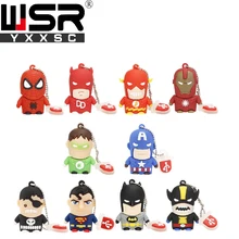 Usb2.0 флеш-накопитель 32 Гб 64 Гб 128 ГБ мини super hero/флеш-накопителей “Мстители”», «Супермен», «Бэтмен»/«Железный человек», ключ usb 4 ГБ 8 ГБ оперативной памяти, 16 Гб встроенной памяти, высокоскоростная компьютеризированная подарок