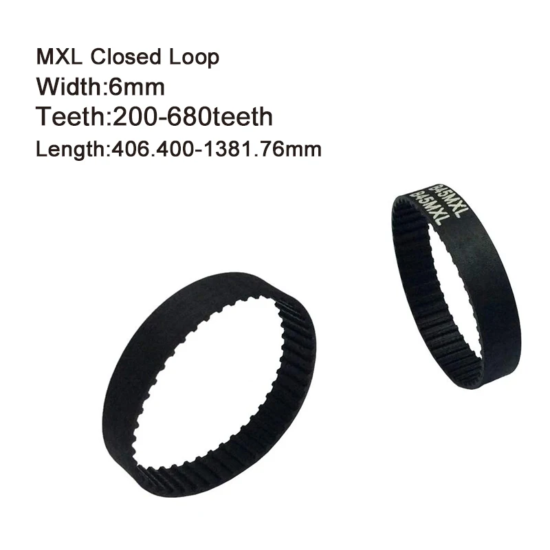

HTD MXL Round Rubber Timing Belts Closed-Loop 406.400-1387.76mm Length 6mm Width 200-680Teeth MXL Drive Belts for 3D Printer