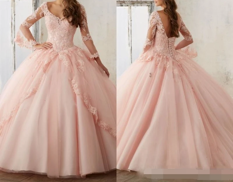 baby pink dress long sleeve