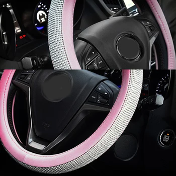 

Lady Steering Wheel Cover Replacement Unique Pu-Leather 38cm/15" Ladies