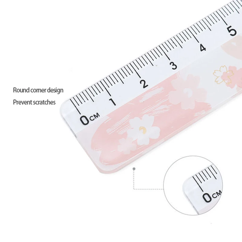 M&G Sakura Season Series Acrylic Ruler 4-Piece Set 4 Different Measuring Tools Kawaii Office Study Painting Stationery