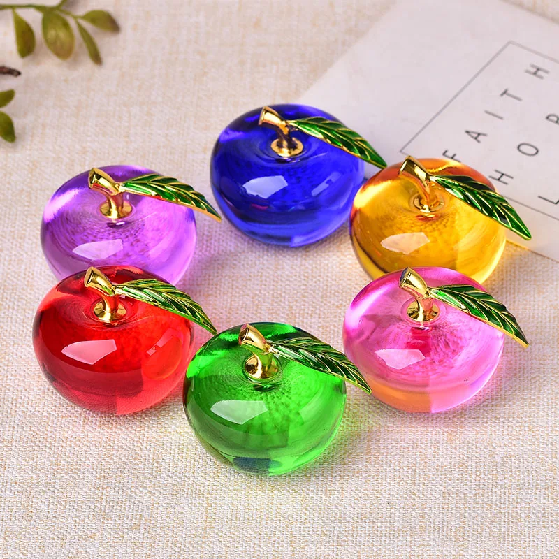 Apple Glass Ornaments Coloured Glaze Home Decoration Gift Souvenir