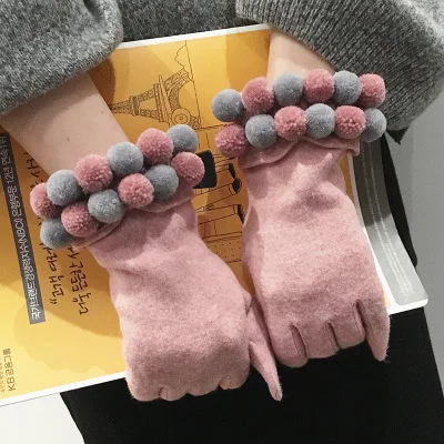 SP & CITY милые зимние перчатки женские цветочные меховые декоративные кашемировые