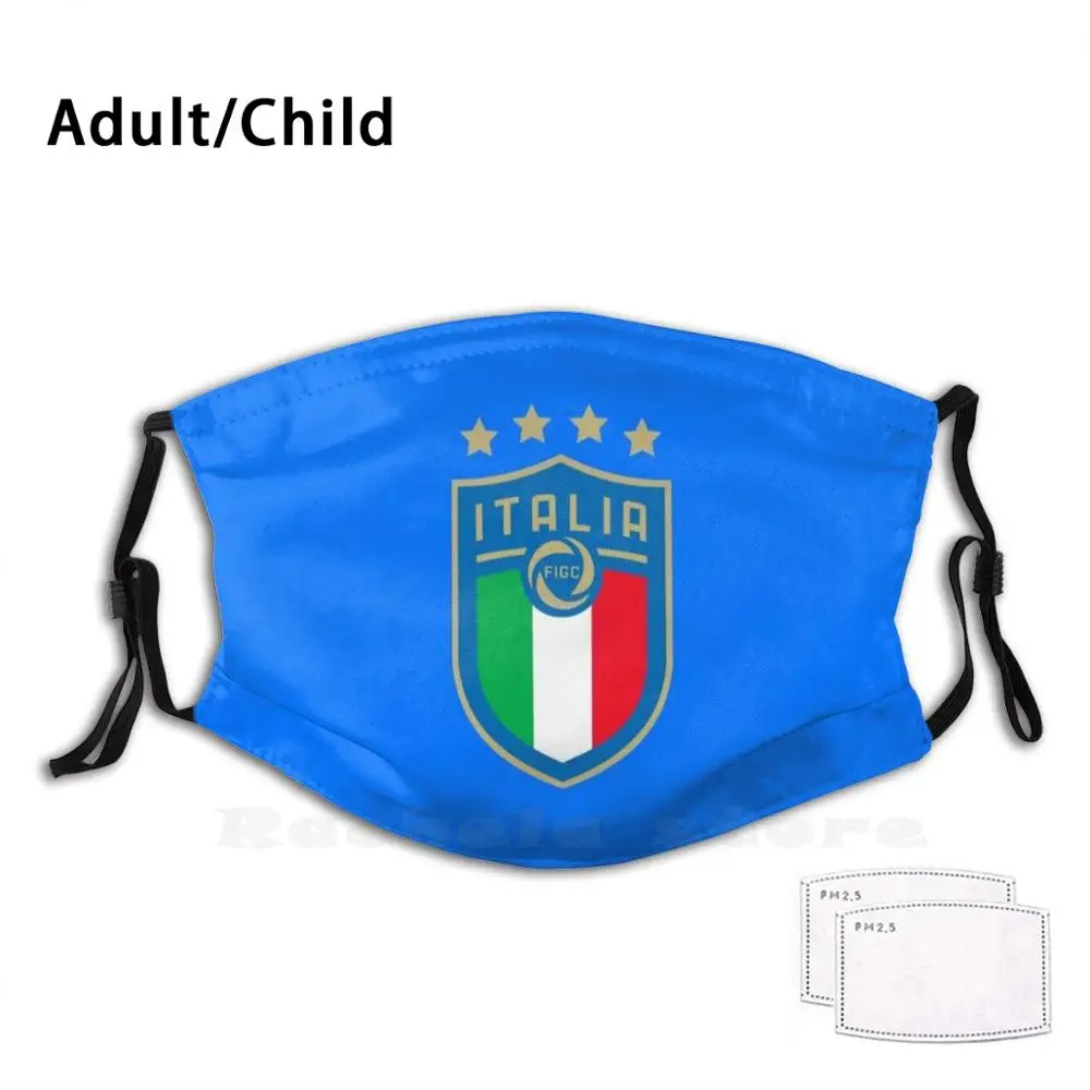 Италия Figc с моющимся фильтром Анти-пыль маска для лица итальянские World сhampions 4