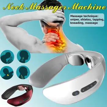 

PRO Electric Neck Massager Pulse Back Power Control Far Infrared Heating Pain Relief Tool Health Care Relaxation Machine
