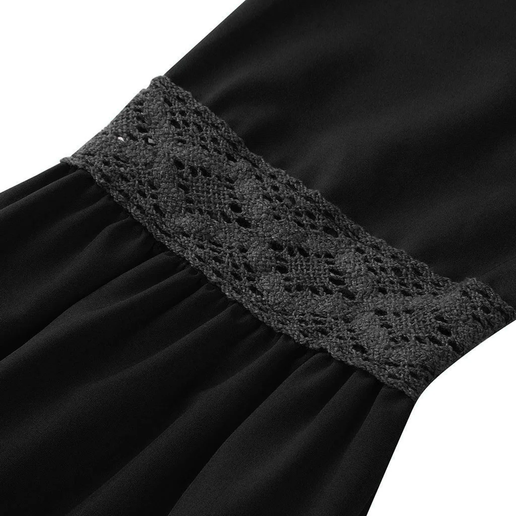 Повседневное платье женское элегантное черное 2019 v образный вырез повседневное