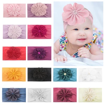 

Infant Headbands Floral Cotton Turbante Headband For Girls Elastic Newborn Baby Girls Headbands Baby Hair Accessories