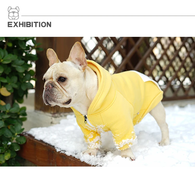 Куртка с застежкой-молнией и капюшоном для домашних животных осенне-зимняя кашемировая Одежда для собак теплая одежда для средних и маленьких собак бульдог домашнее животное