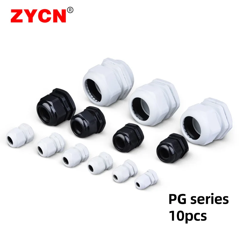 5/10Pcs Nylon Cable Glands PG 7 9 11 13.5 16 High Quality IP68 Wire Plastic Waterproof Connector Cable Sleeve Adjustable Joints