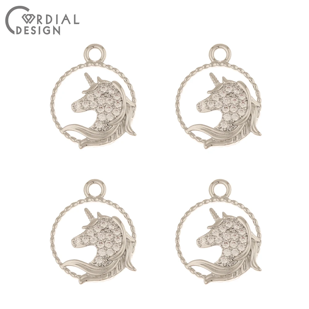 Cordial Design 50Pcs 14*18MM Jewelry Accessories/DIY Charms/Animal Shape/CZ Pendant/Hand Made/Jewelry Findings & Components - cordial