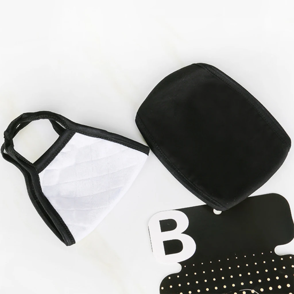 Black Cotton Blend Ear Loop Face Mouth Mask Washable Anti Dust Warm Ski Cycling Safety Windproof Protective Reusable 3 Layers 5
