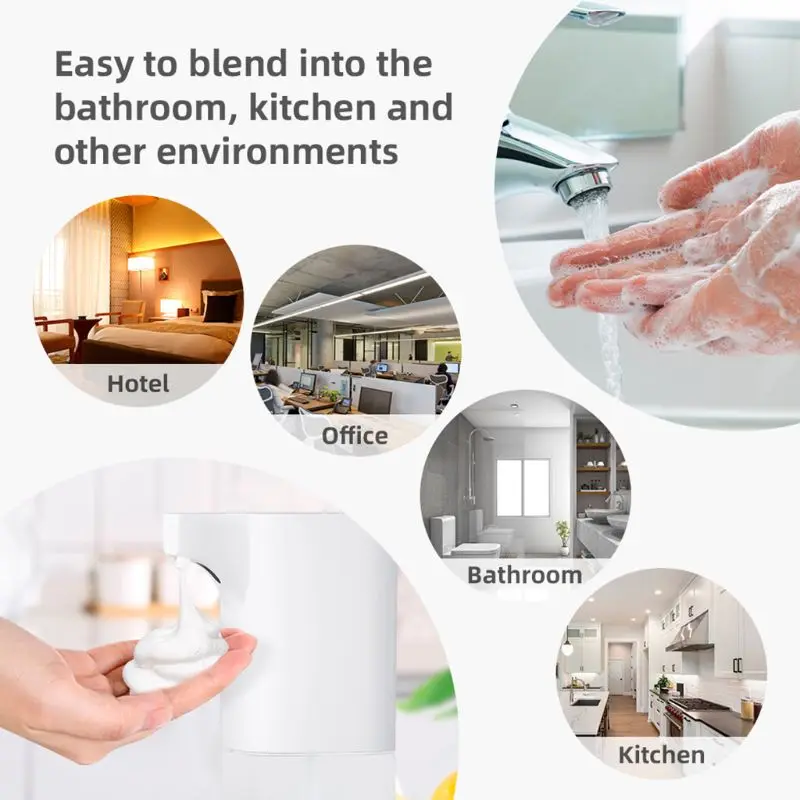  Infrared Sensing Automatic Foam Soap Liquid Dispenser Bathroom Kitchen Touchless - 4000479467833