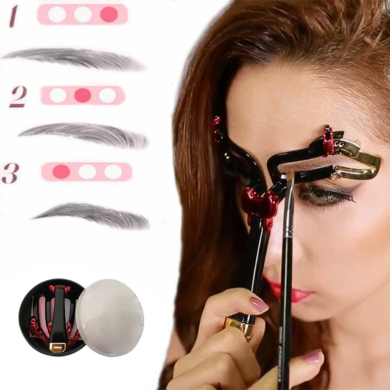 

Adjustable Eyebrow Shapes Stencil 3 In 1 Portable Handheld Eyebrow Makeup Model Template Tool Drop Shipping