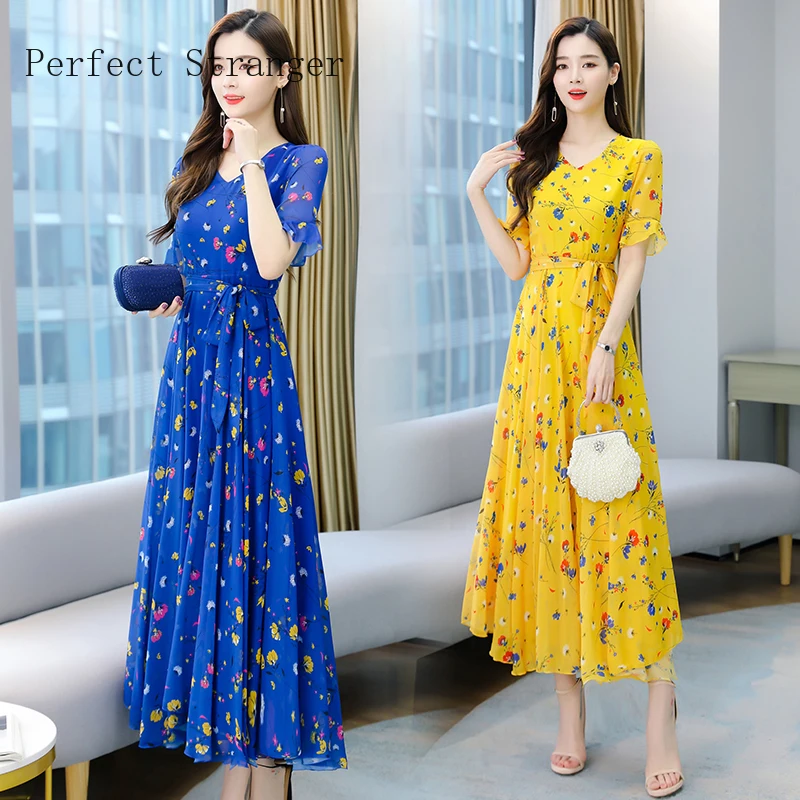 Long Chiffon Dress|Dresses| - AliExpress