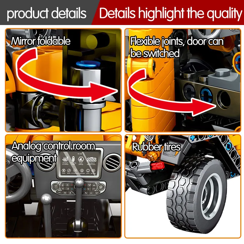 601 шт. городские строительные блоки Jeeped модель дорожного транспортного средства