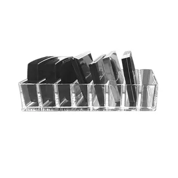 

Practical Clear Acrylic Makeup Arrangement Storage Box Lipstick Holder Transparent Multi-Slots Desktop Cosmetic Organizer